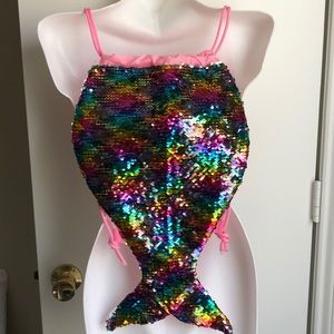 🌈 Sequin Mermaid Tail Drawstring Bag